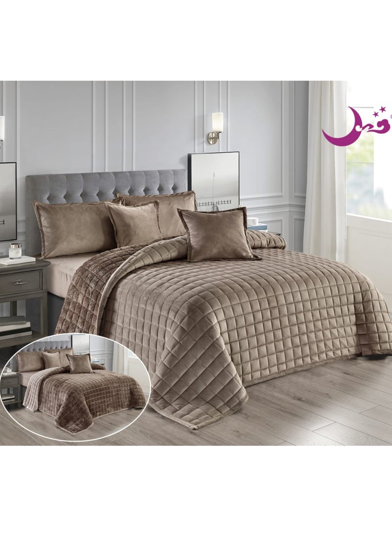 مفرش مضغوط مخمل مشجر شتوي مزدوج