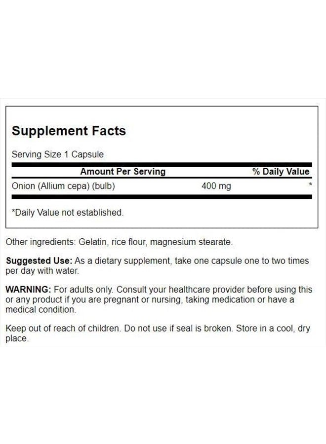 SWANSON Full Spectrum Onion (Bulb) 400 Milligrams 60 Capsules - Image 2
