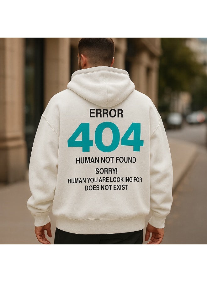 فايبز هودي رجالي قطن بأكمام طويلة مطبوع - أبيض - Image 1