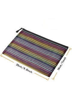 Generic Colorful Stripes Organizer Bag with Zipper, Perfect for Documents A4 Paper Filler  - Image 2