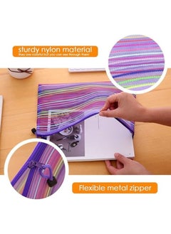 Generic Colorful Stripes Organizer Bag with Zipper, Perfect for Documents A4 Paper Filler  - Image 4