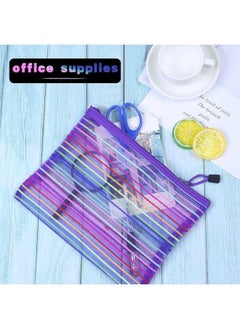 Generic Colorful Stripes Organizer Bag with Zipper, Perfect for Documents A4 Paper Filler  - Image 5