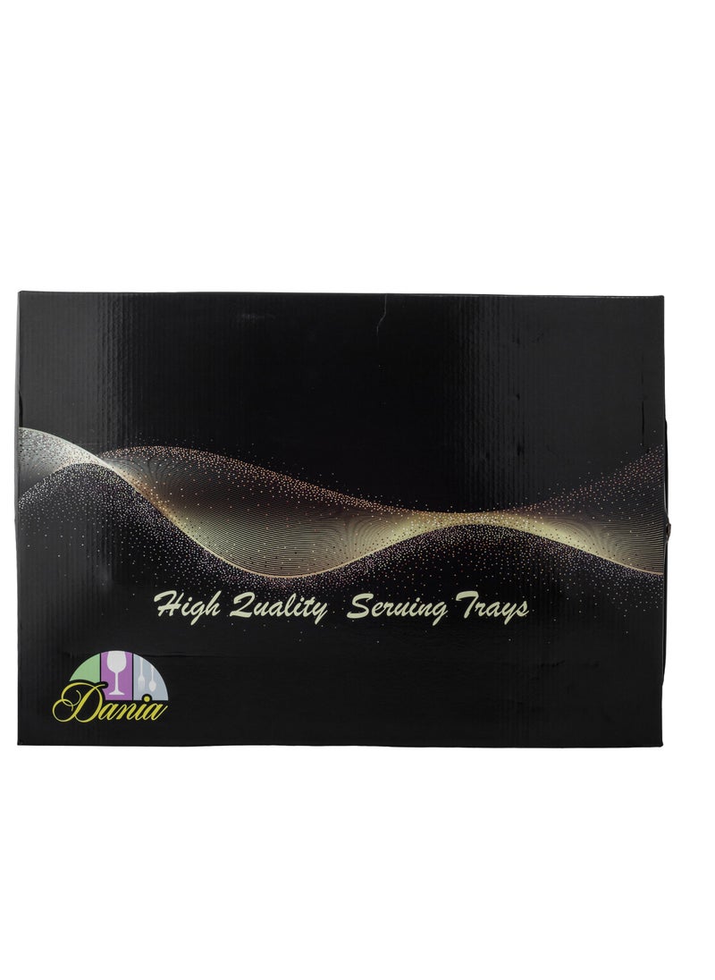 Dania A set of 3 gilded metal trays of different sizes with a sophisticated and beautiful design, suitable for all presentations and occasions.  - Image 5