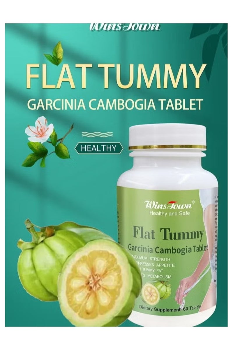 وينز تاون رقيقة شقة بطن أقراص,Detox بطن شقة بطن غارسينيا كامبوجيا أقراص, التخسيس النظام الغذائي الهضم,التمثيل الغذائي,شقة بطن غارسينيا , آمنة مكافحة الشيخوخة حبوب فقدان الوزن حرق الدهون وتخسيس 60 أقراص ﻿ - Image 2