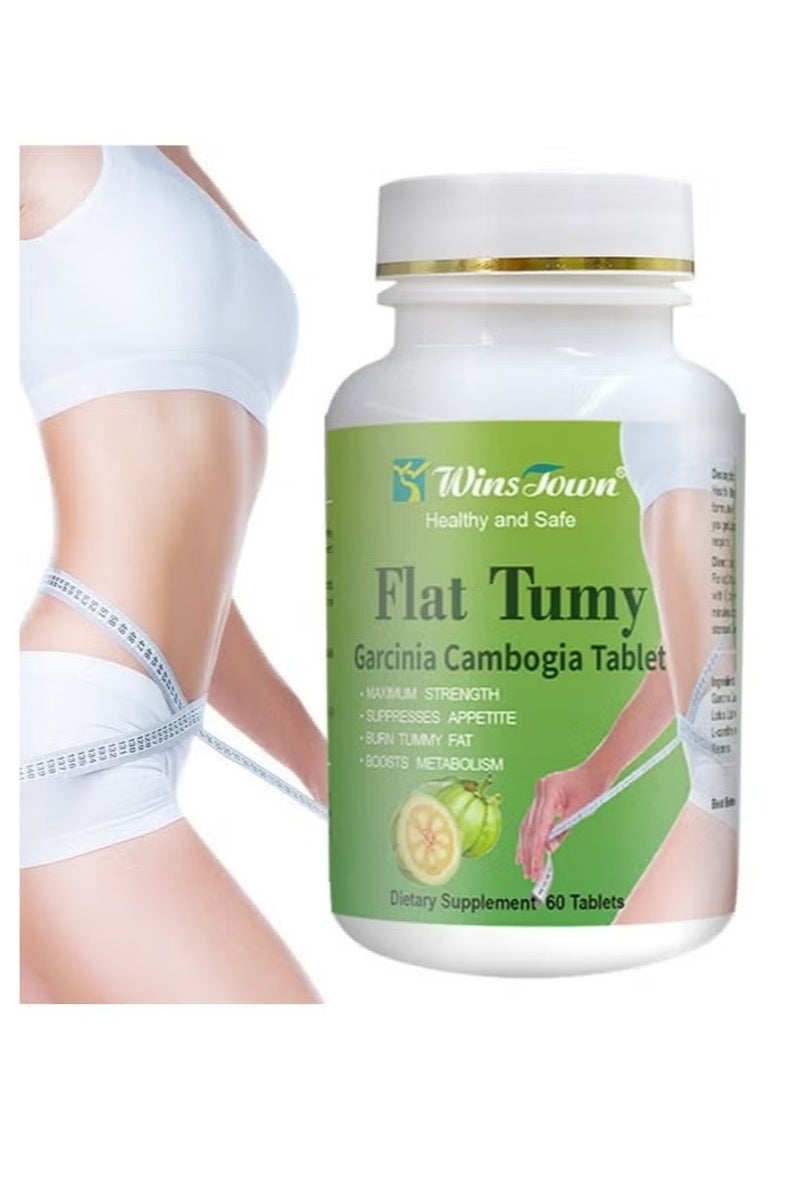 وينز تاون رقيقة شقة بطن أقراص,Detox بطن شقة بطن غارسينيا كامبوجيا أقراص, التخسيس النظام الغذائي الهضم,التمثيل الغذائي,شقة بطن غارسينيا , آمنة مكافحة الشيخوخة حبوب فقدان الوزن حرق الدهون وتخسيس 60 أقراص ﻿ - Image 3