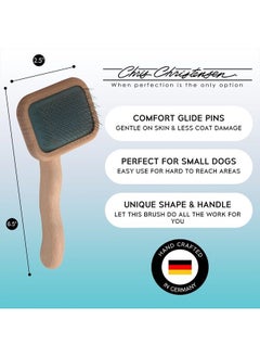 Chris Christensen Mark I Slicker Brush, Groom Like a Professinal, Stainless Steel Pins, Lightweight Beech Wood Body, Ground and Polished Tips, Extra Small  - Image 2