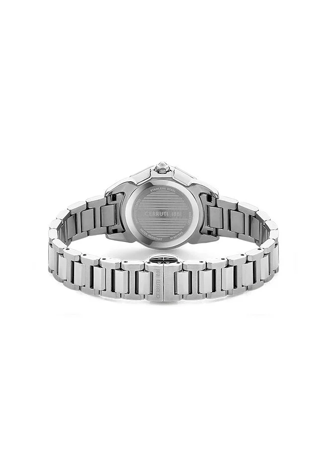 CERRUTI 1881 Womens Round Shape Stainless Steel Analog Wrist Watch CIWLG2225901 30 mm Silver