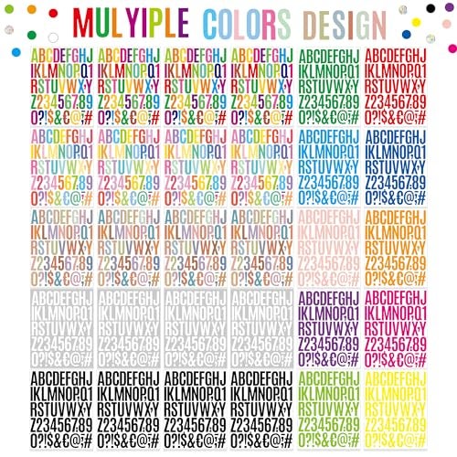 Metsyth Letter Stickers 30 Sheets 1500 PCS Large Alphabet Stickers 2 Inch Vinyl Self Adhesive Stick on Sticker for Water Bottles Cup Mailbox Number Address Craft Scrapbooking Bulletin Board Decor Multicolor - Image 2
