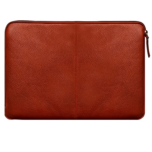 ABYS Genuine Leather 14 Inch Light Brown Laptop Sleeve & Slipcase for Men and Women (8619LB) - Image 2