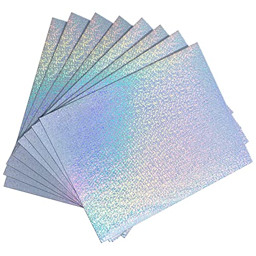 UOKHO Holographic Printable Sticker Paper for Inkjet & Laser Printer, 20 Sheets Holographic Vinyl Sticker Printer Paper Waterproof Self-Adhesive - 8.5 x 11 Inch, Dots Style - Image 1