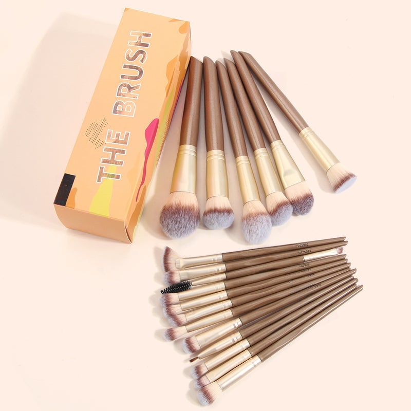 Set of 18 PCS Makeup Brush Kit for Foundation Liquid Cream Blending Powder Eyeshadow Blush Cosmetics Concealer Brushes with Soft & Dense Bristles - Image 1