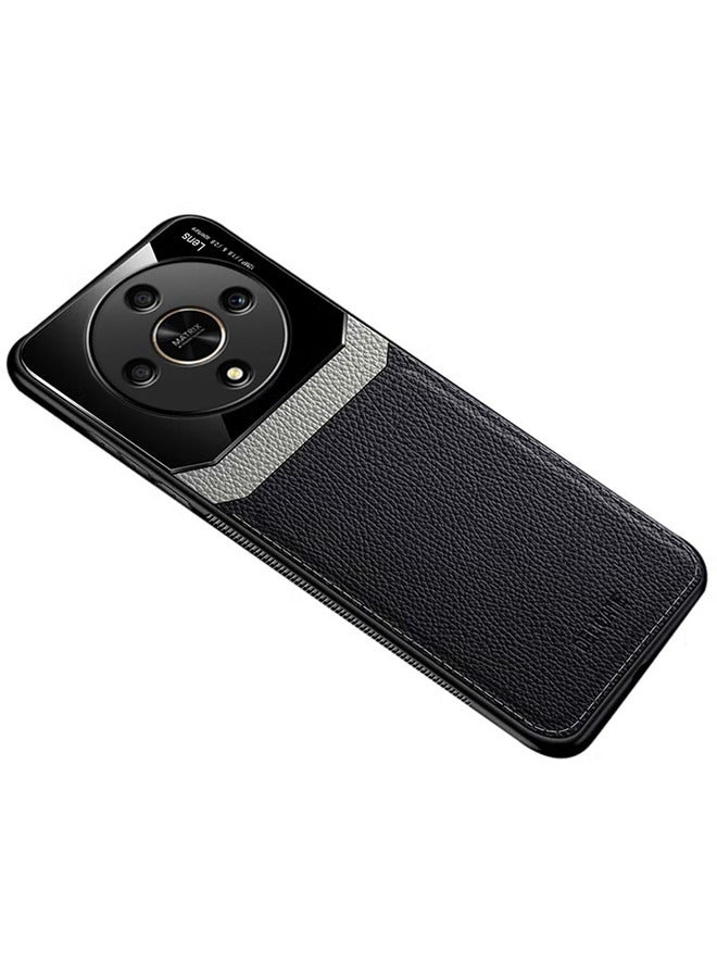 Delicate Compatible with HONOR X9b 5G Case Premium Leather Slim Protective Business Design Luxury Rugged Shockproof Anti-Scratch Non-Slip Phone Cover with Soft Edge Cases (Black) - Image 1