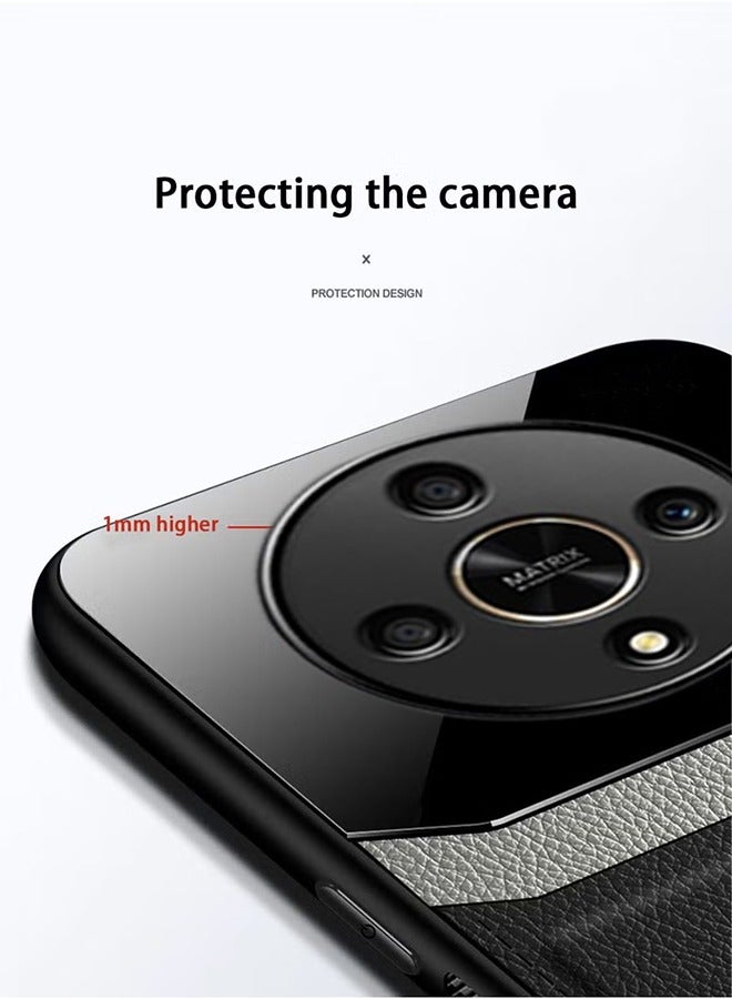 Delicate Compatible with HONOR X9b 5G Case Premium Leather Slim Protective Business Design Luxury Rugged Shockproof Anti-Scratch Non-Slip Phone Cover with Soft Edge Cases (Black) - Image 2
