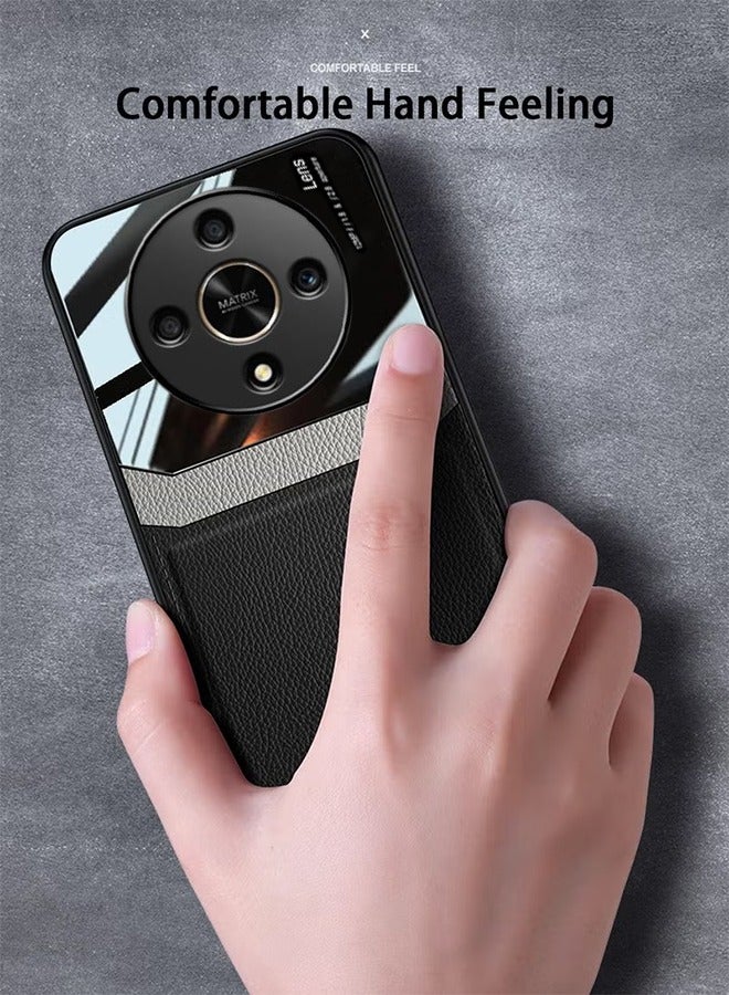Delicate Compatible with HONOR X9b 5G Case Premium Leather Slim Protective Business Design Luxury Rugged Shockproof Anti-Scratch Non-Slip Phone Cover with Soft Edge Cases (Black) - Image 3