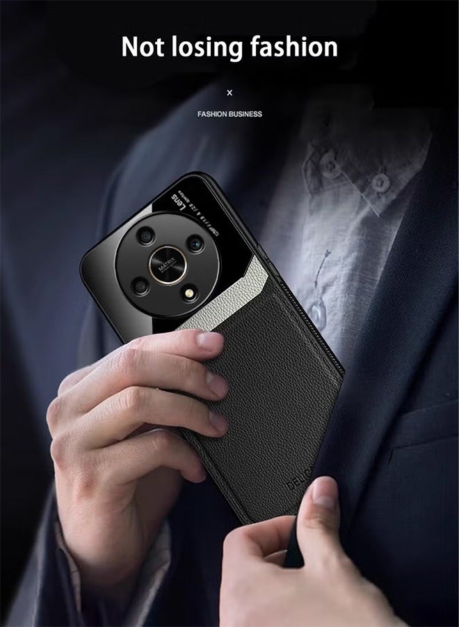 Delicate Compatible with HONOR X9b 5G Case Premium Leather Slim Protective Business Design Luxury Rugged Shockproof Anti-Scratch Non-Slip Phone Cover with Soft Edge Cases (Black) - Image 5