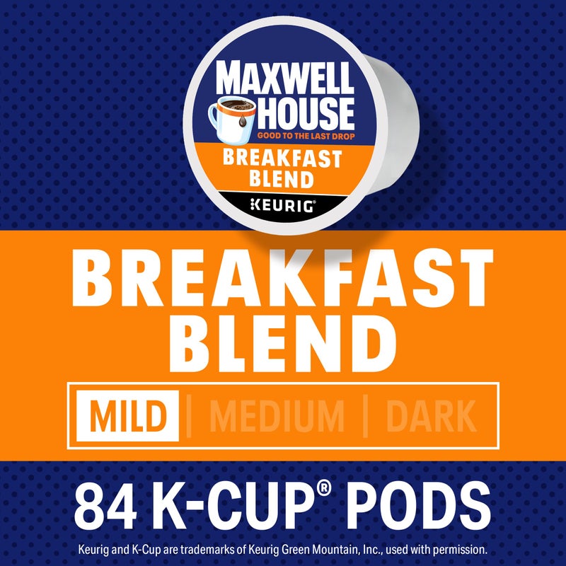 Maxwell House Breakfast Blend Mild Roast K-Cup Coffee Pods, 84 ct Box - Image 3