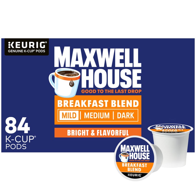 Maxwell House Breakfast Blend Mild Roast K-Cup Coffee Pods, 84 ct Box - Image 1