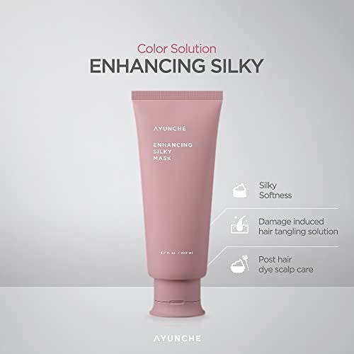 AYUNCHE Enhancing Silky Hair Mask 6.7 fl. oz. (200ml) [For Dyed & Damaged Hair] | Nourishing & Smoothing Deep Conditioner with Camellia Oil | Korean Salon Brand - Image 2