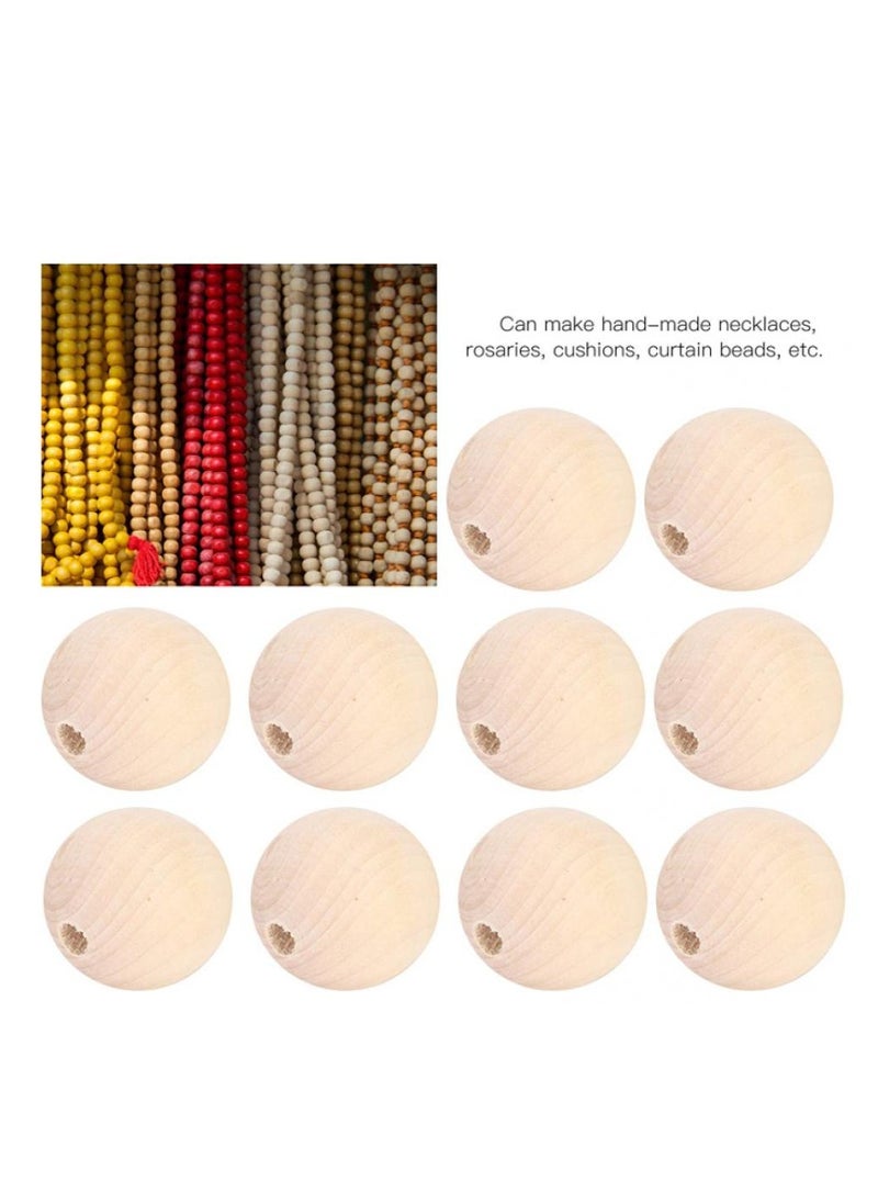 Alissa Natural Wooden Beads, Natural Round DIY Wooden Beads, Curtain Beads Rosary Beads for Family Friends Necklaces Necklaces(True color, 12mm-80pcs)  - Image 4