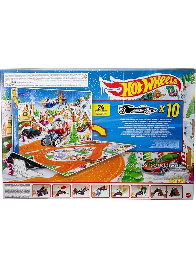 Hot Wheels تقويم مغامرات هوت ويلز ومجموعة سيارات JCB47 - Image 2