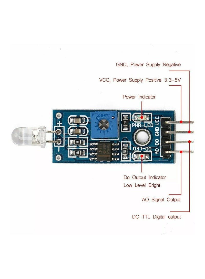 4 PIN Photodiode Module LM393 Light Sensor Detection Switch Module Compatible with Arduino Raspberry Pi Photosensitive Diode