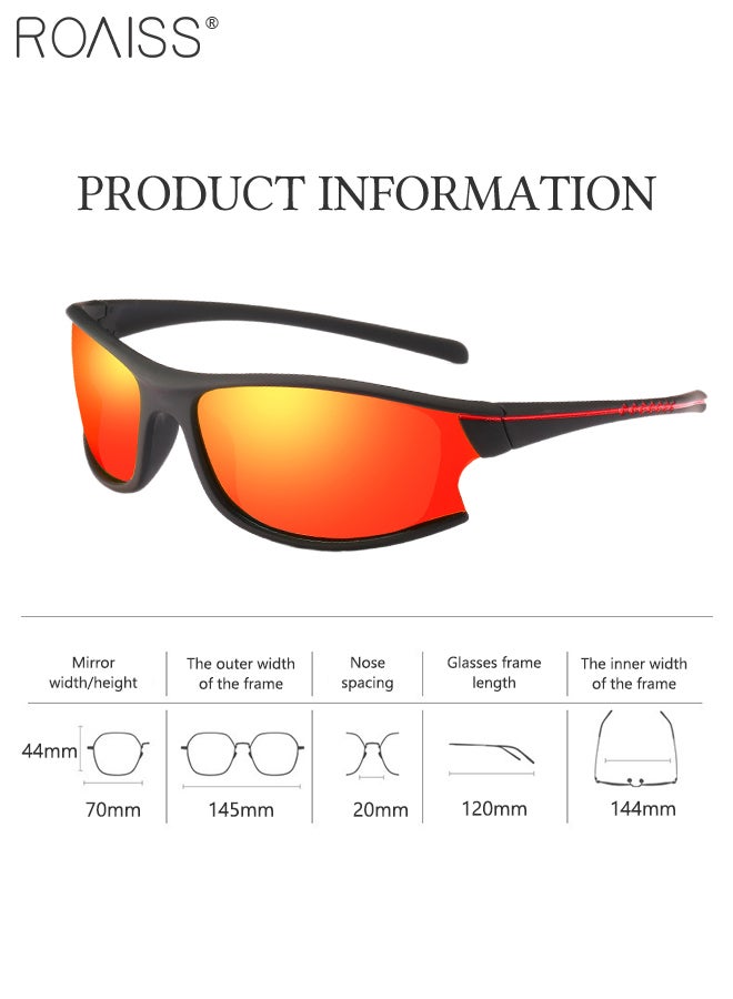 roaiss Polarized Sports Sunglasses for Men and Women, UV400 Protection Cycling Glasses, Bicycle Anti-Dust Goggles for Baseball, Running, Driving Fishing, Golf, Black and Red - Image 4