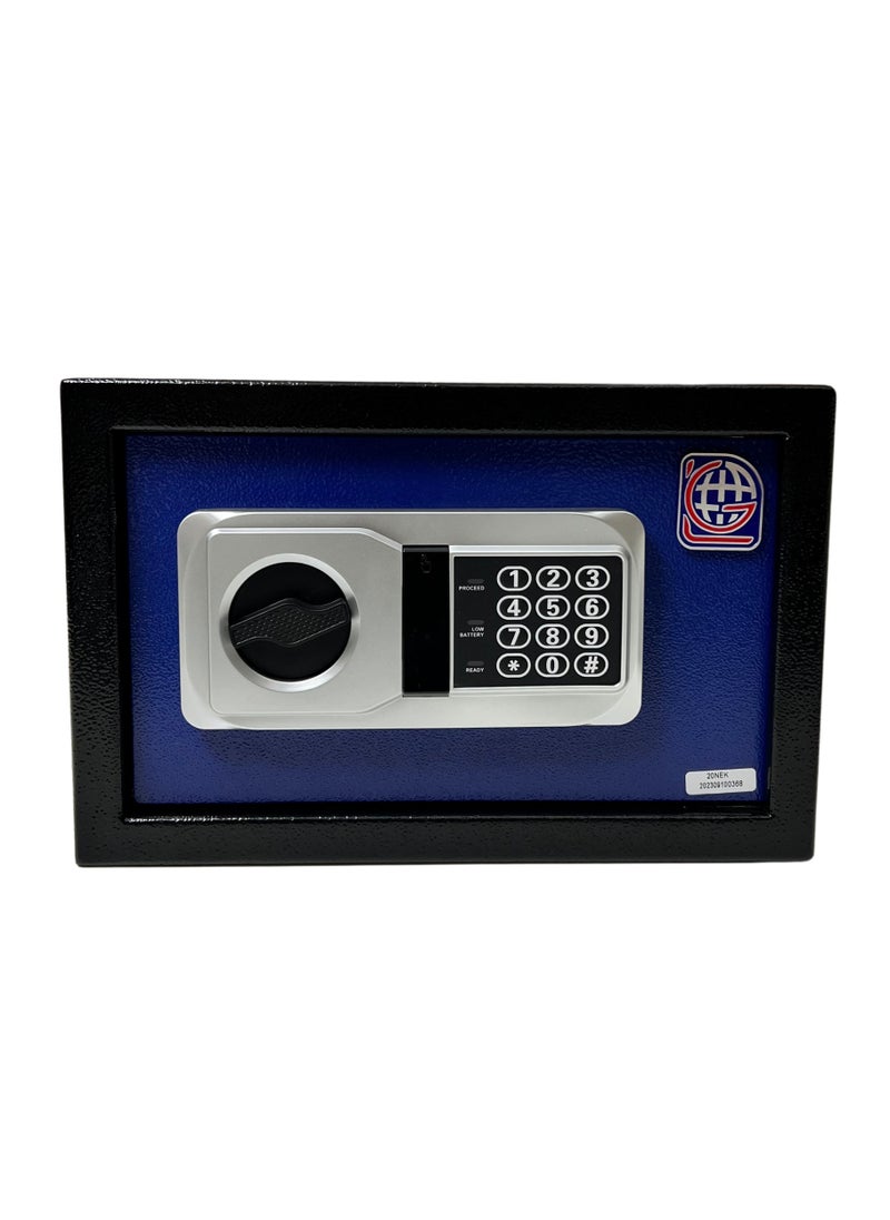LOTFY GROUP صندوق أمانات LG كود - 20NEK - 20*31*20 سم - لون أزرق - صندوق أمانات للمكتب المنزلي - قفل إلكتروني - قفل بالمفتاح  - Image 4