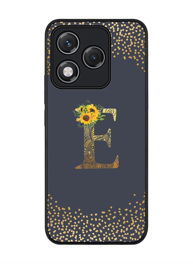 Stylizedd For Honor 400 Lite Case,Slim fit Camera Protection, Shockproof Thin Phone cover  - Custom Floral Monogram - E  (Grey )