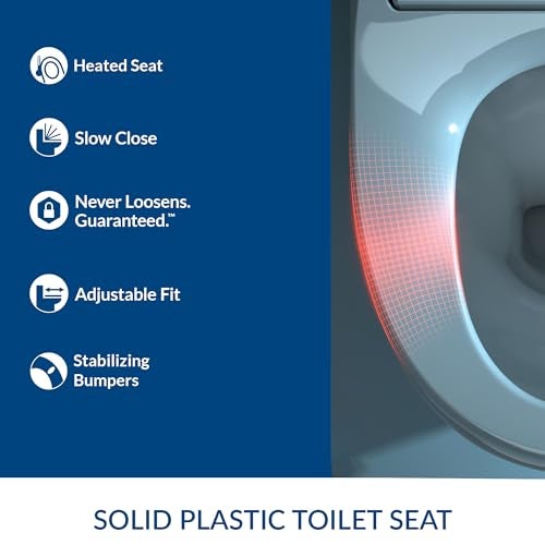 Bemis Radiance Heated Night Light Toilet Seat, Slow Close Adjustable Fit Long Lasting Plastic Seat, Round, White - Image 2