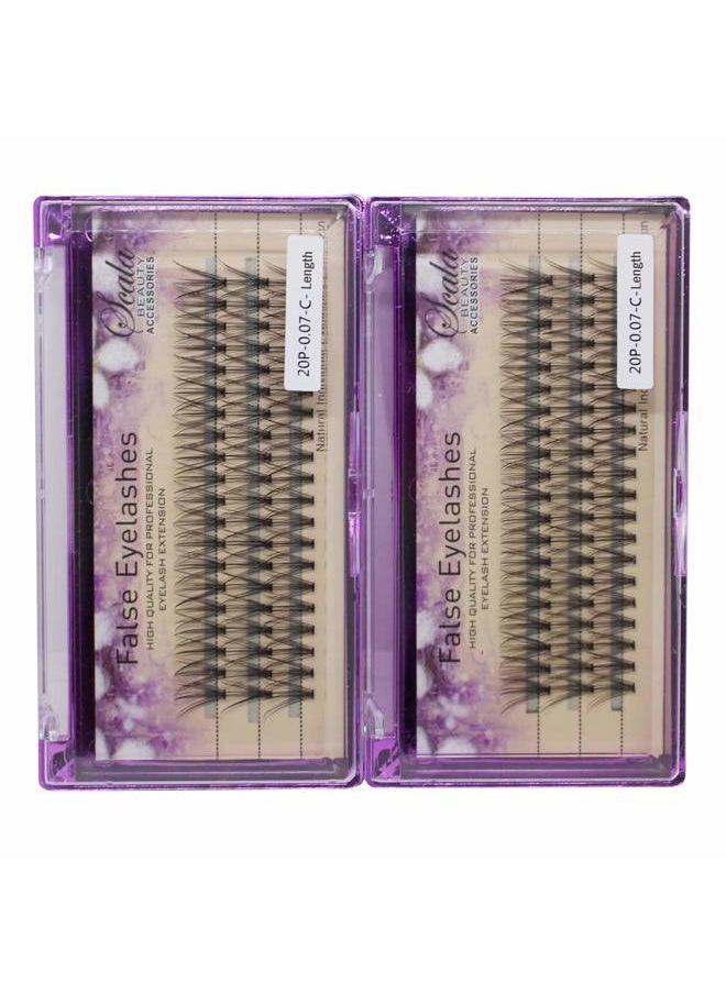 Bodermincer 8mm/10mm/12mm/14mm/16mm to Choose Thickness 0.07mm C Curl Individual Flare False Eyelashes 20 Hairs/Cluster Fake Lashes False Eyelashes Extension (12mm)  - Image 5