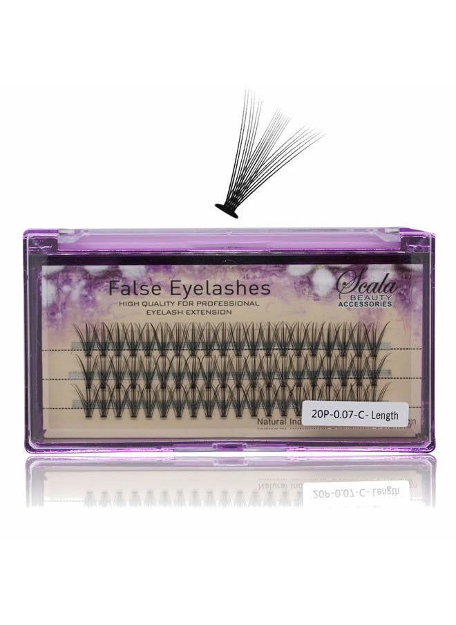 Bodermincer 8mm/10mm/12mm/14mm/16mm to Choose Thickness 0.07mm C Curl Individual Flare False Eyelashes 20 Hairs/Cluster Fake Lashes False Eyelashes Extension (12mm)  - Image 2