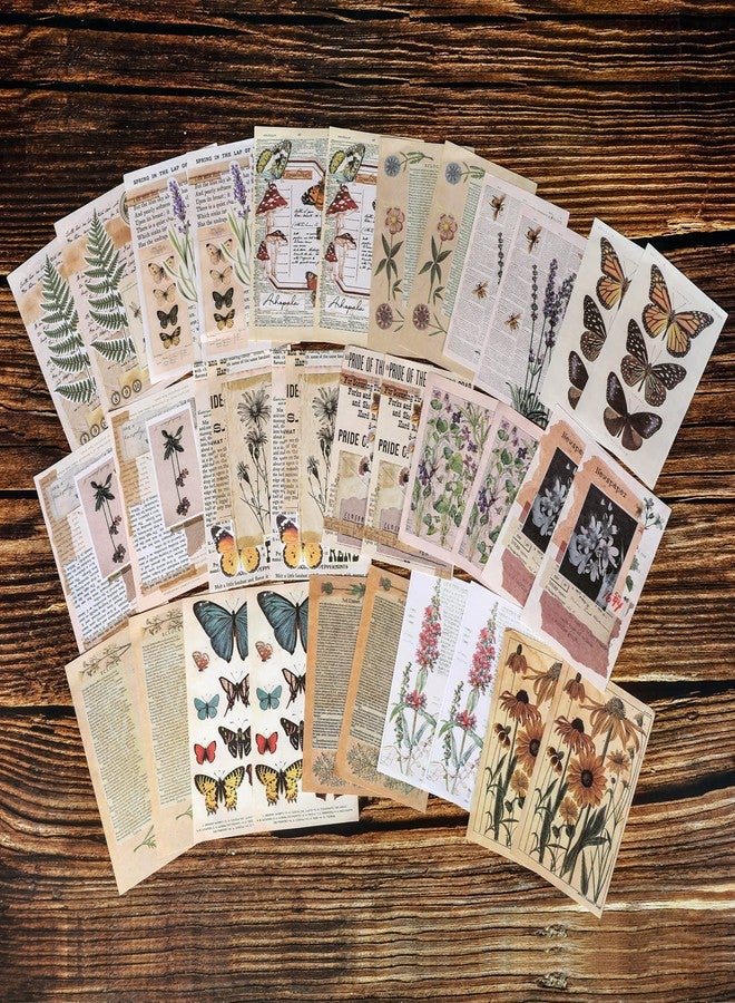 EWPJDK 200 Pieces Vintage Scrapbook Supplies Pack for Junk Journal Planners DIY Paper Stickers Vintage Ephemera Pack Decoupage for Art Journaling Bullet Craft Notebooks Collage Aesthetic Gifts (Plant) - Image 4