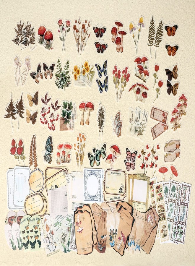 EWPJDK 200 Pieces Vintage Scrapbook Supplies Pack for Junk Journal Planners DIY Paper Stickers Vintage Ephemera Pack Decoupage for Art Journaling Bullet Craft Notebooks Collage Aesthetic Gifts (Plant) - Image 5