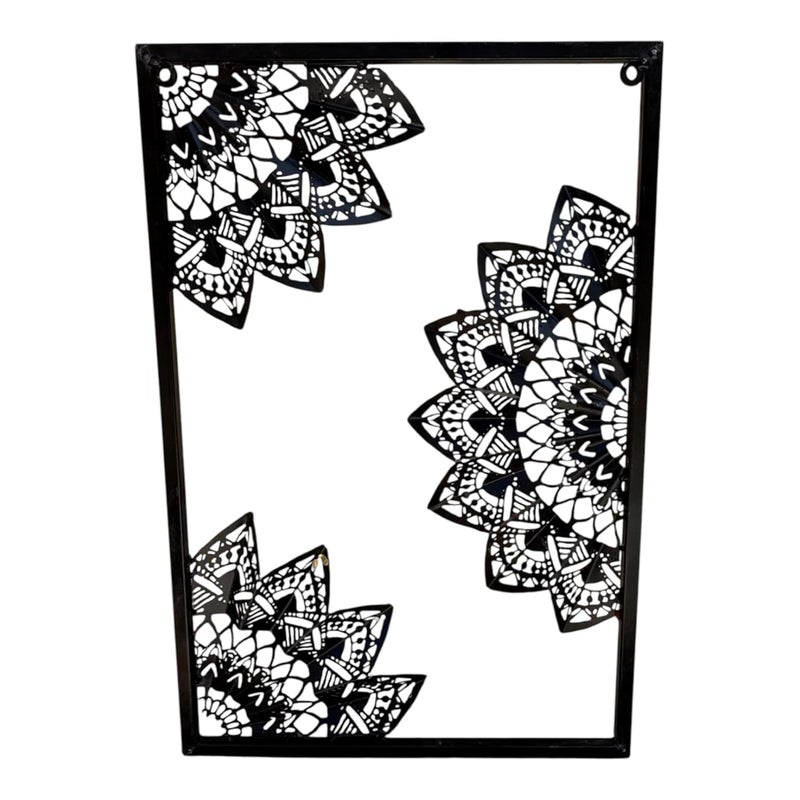 pranjals house pranjals house 3-Piece Elephant Wall Art Set, Metal Frame, Decorative Mandala Design, Copper and Orange, Metal Bedroom Wall Decor - Image 5