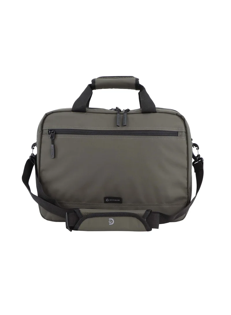 Discovery Discovery SHIELD RPET Polyester Briefcase Khaki, Durable Water Resistant Lightweight Laptop Bag, Messenger Bag For Office Business Travel College