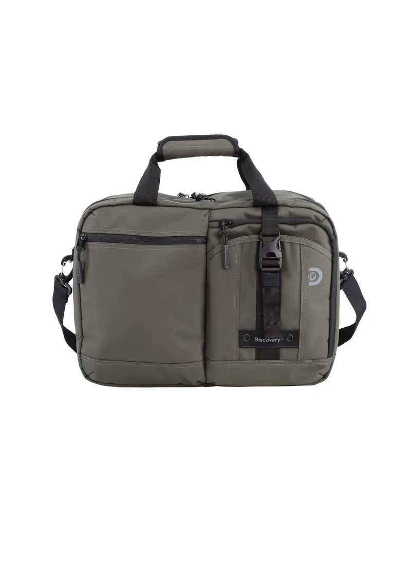 ديسكفري Discovery SHIELD RPET Polyester Briefcase Khaki, Durable Water Resistant Lightweight Laptop Bag, Messenger Bag For Office Business Travel College