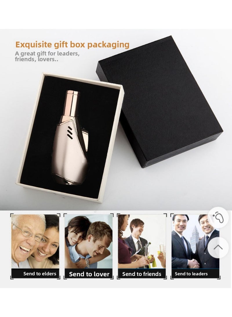 360-degree windproof torch lighter, cigar lighter, gas lighter, charcoal lighter, adjustable flame, refillable metal lighter (butane not included) - Image 4