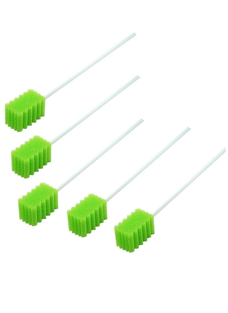MUNKCARE - Treated Oral Swabs with Dentifrice- Flavored Dental Swabs Individually Wrapped Fruit Green Tooth Shape for Oral Cavity Cleaning Sponge Swab, Box of 100 Counts - Image 1