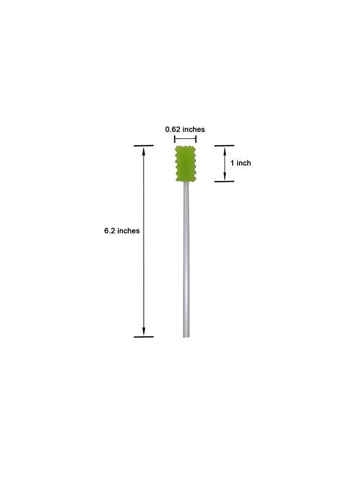 MUNKCARE - Treated Oral Swabs with Dentifrice- Flavored Dental Swabs Individually Wrapped Fruit Green Tooth Shape for Oral Cavity Cleaning Sponge Swab, Box of 100 Counts - Image 1