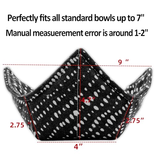 ROGITU Cotton Microwavable Bowl Cozy, Microwave-Safe Hot Bowl Holders, Soup Bowl Cozy Bowl Hot Pads (T) - Image 2