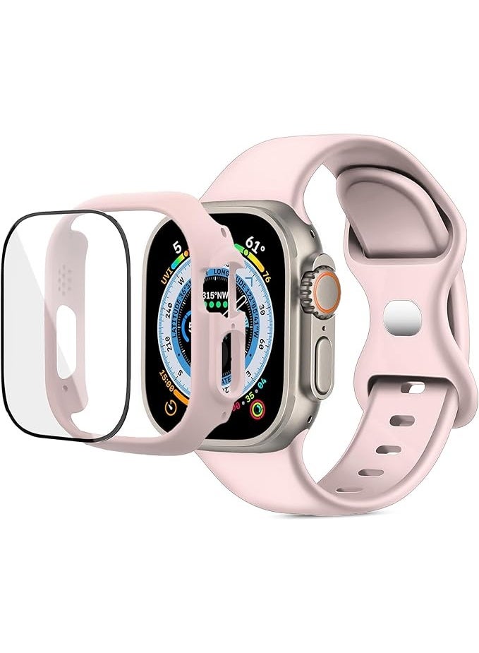 and with Case For Apple Watch 46mm,Adjustable Silicone Sport Wristband Replacement, Strap With Cover Built-in Glass Screen Protector for iWatch S10. - Image 2