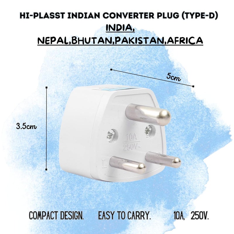 Mooka India Converter Plug 3Pin (Pack of 3) World (USA, UK, Canada, Europe, and More) to India Travel Adapter Plug -Type D Adaptor Plug Socket Perfect for Foreign Devices to use in India - Image 5