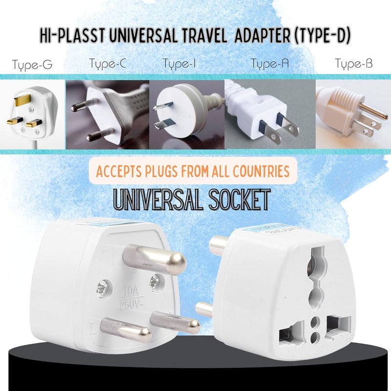 Mooka India Converter Plug 3Pin (Pack of 3) World (USA, UK, Canada, Europe, and More) to India Travel Adapter Plug -Type D Adaptor Plug Socket Perfect for Foreign Devices to use in India - Image 2