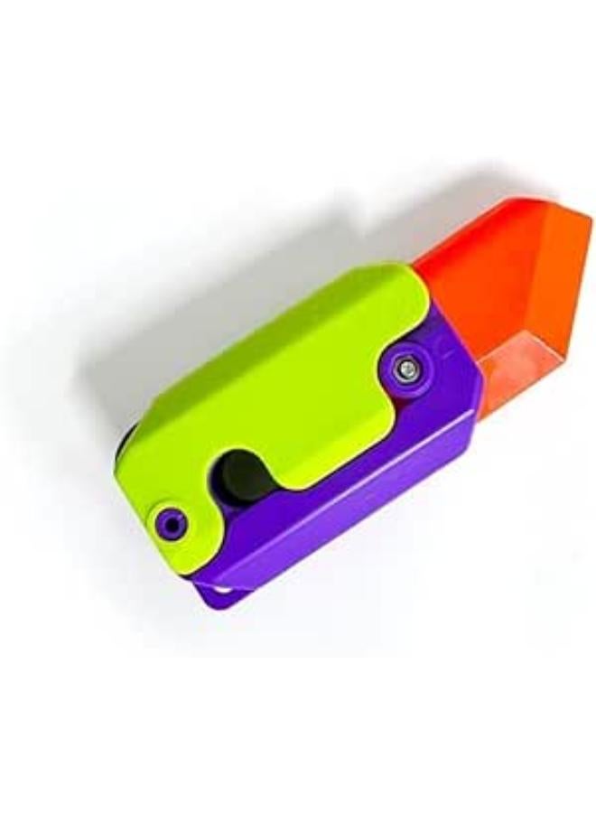 3D Printing Restless Toy Knife, Sensory Knife, Children and Adults Restless Toy, Relieving Anxiety and Stress Toy, Restless Toy, Adult ADHD Autism Hand Grip, Forearm Finger Toy Gift (Green &Purple)