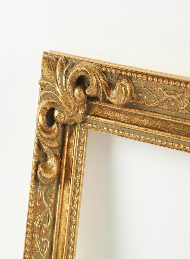 FOLKOR Antique Gold 12x12 Canvas Frame, Solid Wood Baroque Ornate Art Frame for Oil Paintings Prints Pictures Posters, Finished Open Back Frame, No Back & Cover (Gold) - Image 3