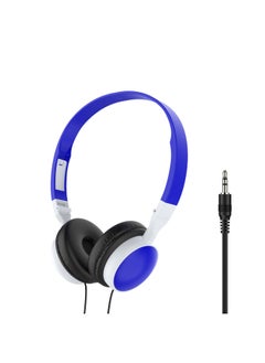Wired Headset Piano Keyboard Computer Office Online Class Training Headphones Overhead Style Digital Audio Devices-Color:Dark Blue Without Wheat PE Bag