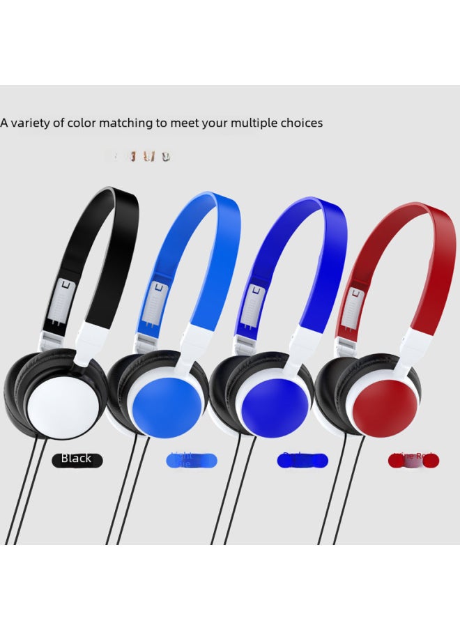 Generic - Wired Headset Piano Keyboard Computer Office Online Class Training Headphones Overhead Style Digital Audio Devices-Color:Dark Blue Without Wheat PE Bag - Image 1