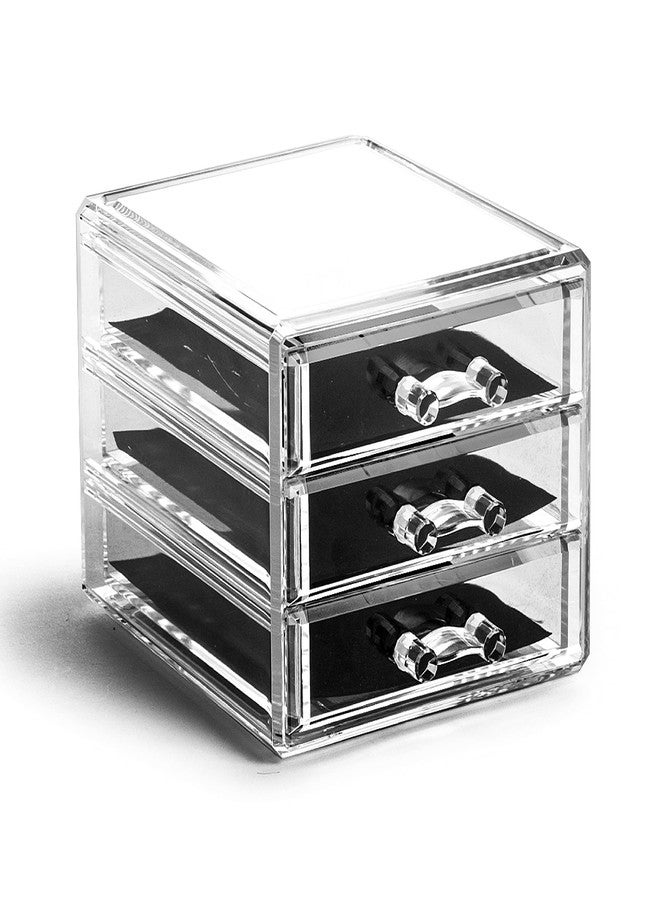 BINO THE MANHATTAN SERIES Acrylic Makeup Drawer Organizer- 2 Drawer Small | Clear Beauty Organizers and Storage| Cosmetic & Makeup Drawer| Home Organization| Jewelry & Vanity Accessories Drawer - Image 1