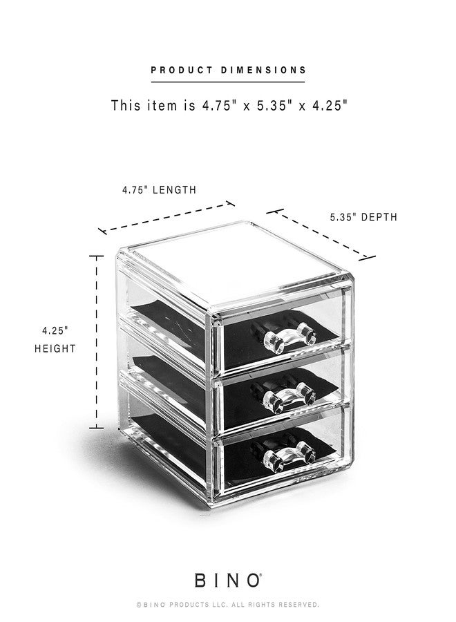 BINO THE MANHATTAN SERIES Acrylic Makeup Drawer Organizer- 2 Drawer Small | Clear Beauty Organizers and Storage| Cosmetic & Makeup Drawer| Home Organization| Jewelry & Vanity Accessories Drawer - Image 3