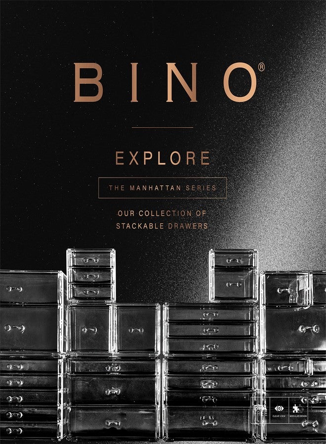 BINO THE MANHATTAN SERIES Acrylic Makeup Drawer Organizer- 2 Drawer Small | Clear Beauty Organizers and Storage| Cosmetic & Makeup Drawer| Home Organization| Jewelry & Vanity Accessories Drawer - Image 5